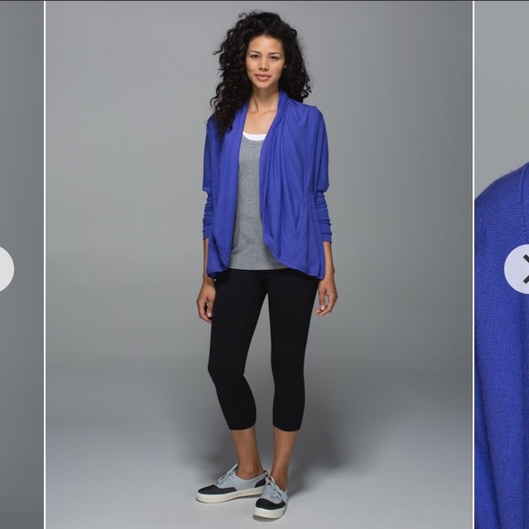 lululemon athletica Sweaters - Lululemon To & Flow Wrap Heathered Mod Iris Flower